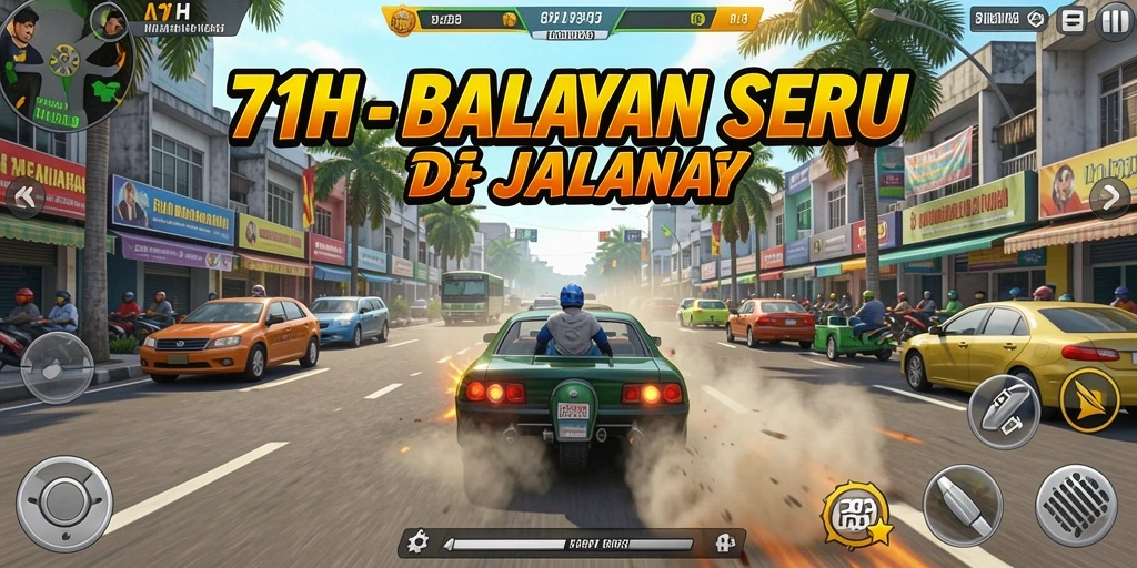 Tampilan gameplay balapan yang mendebarkan di 71H.