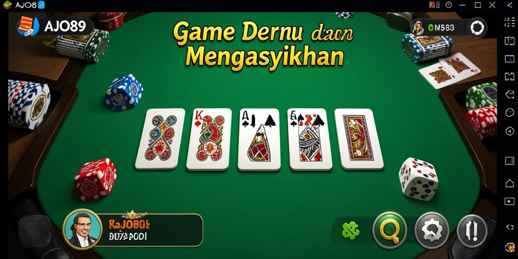 Tampilan gameplay AJO89 menampilkan keseruan permainan domino.