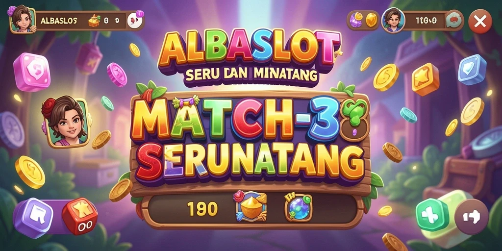 Tampilan gameplay ALBASLOT yang menampilkan keseruan Match-3.