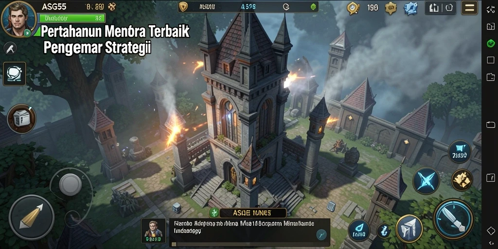 Screenshot ASG55 menampilkan aksi seru dalam permainan Tower Defense.