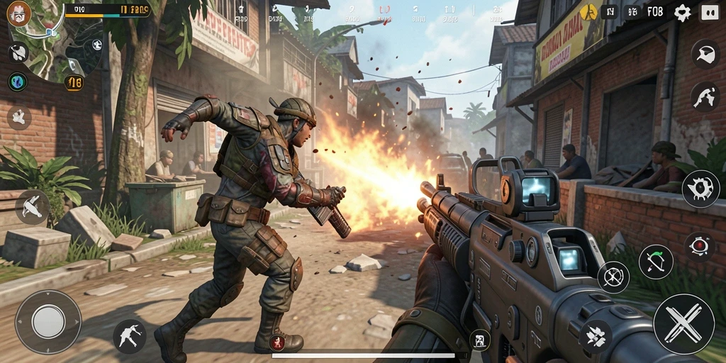 Gameplay TPS yang intens dan mendebarkan di F08.