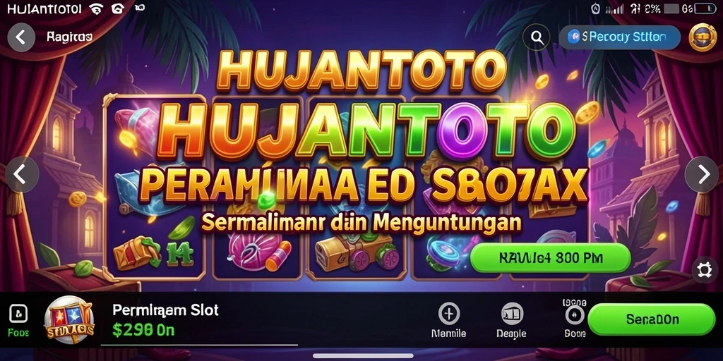 Tampilan gameplay HUJANTOTO yang seru dan menarik.