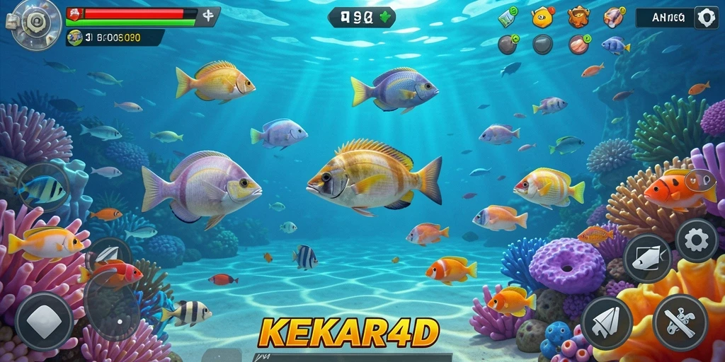 Tampilan gameplay dinamis Tembak Ikan di KEKAR4D.