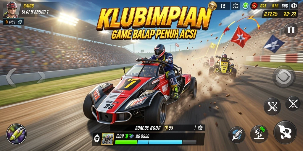 Gameplay menegangkan di lintasan balap KLUBIMPIAN