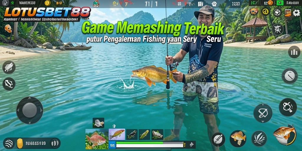 Gameplay memancing yang mendebarkan dan penuh warna di LOTUSBET88.