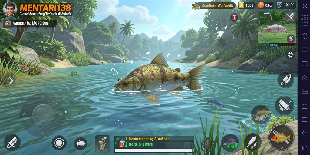 Screenshot gameplay MENTARI138 menampilkan aksi memancing yang seru dan interaktif.