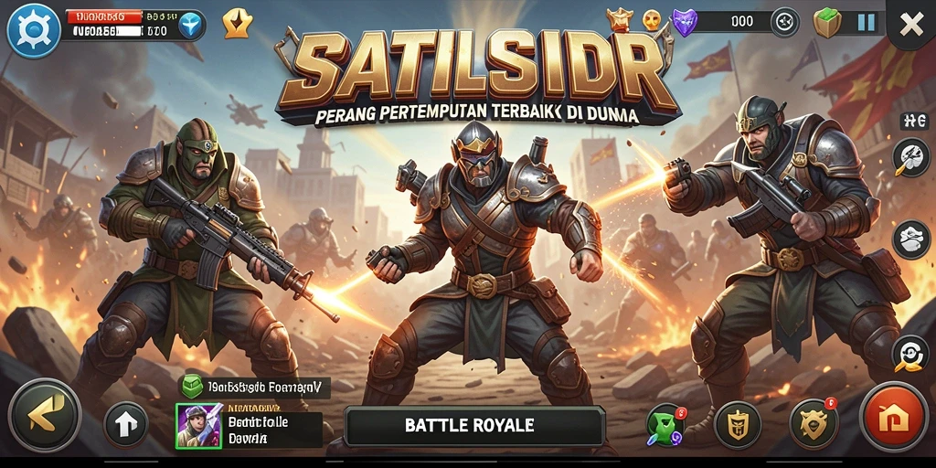 Tampilan gameplay SLOTSIDR yang menegangkan dalam pertempuran Battle Royale.