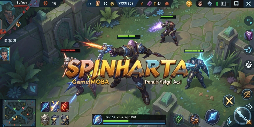 Tampilan gameplay menarik dengan pertempuran tim yang seru.