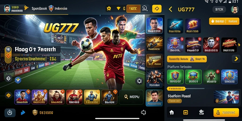 Tampilan gameplay yang menarik dalam aplikasi Sportsbook UG777.