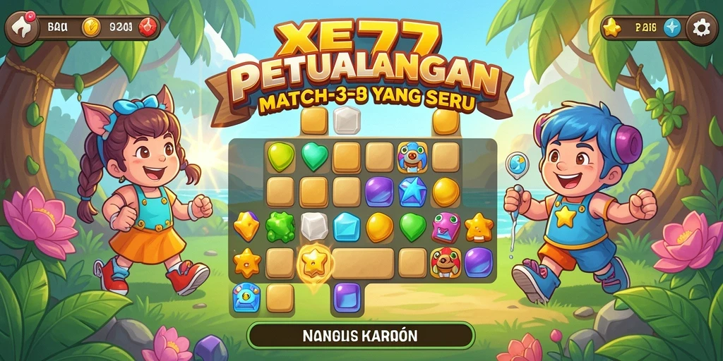 Tampilan gameplay XE77 yang penuh warna dan mengasyikkan.